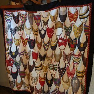 Salvatore Ferragamo Fashion Shoe Vintage Silk Scarf~ Perfect Cond. Large 35X35